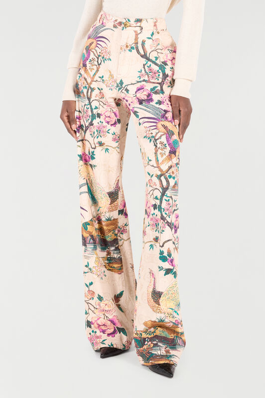 RC Jeans with Floral Print RC Jeans with Floral Print Ivory/Pink VKJ207-DAP76