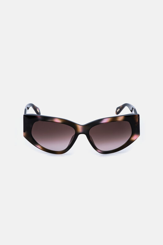 JC Sunglasses with  bold cat-eye frame BROWN/PINK HAVANA VALD16-ID256