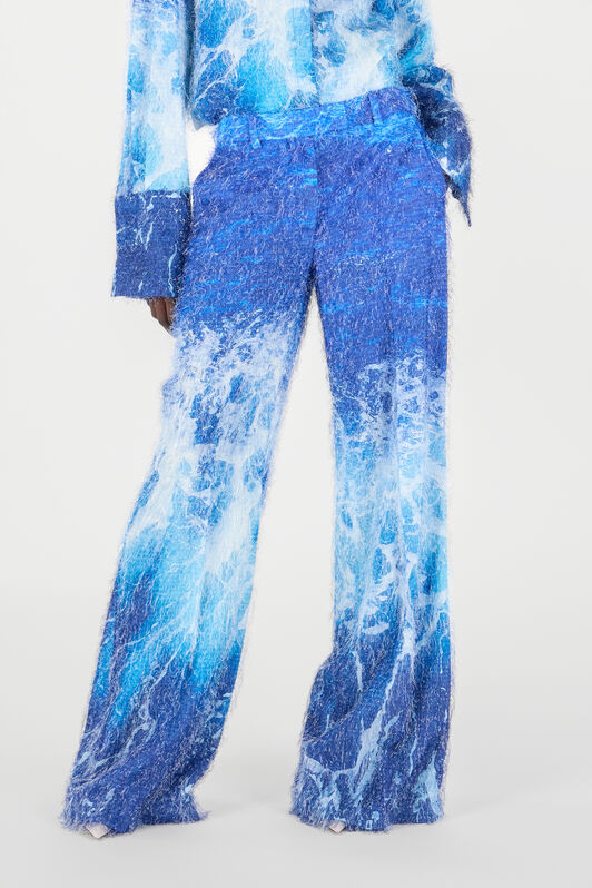 RC Stretto di Messina Print Trousers Blue UWT201-HLN94