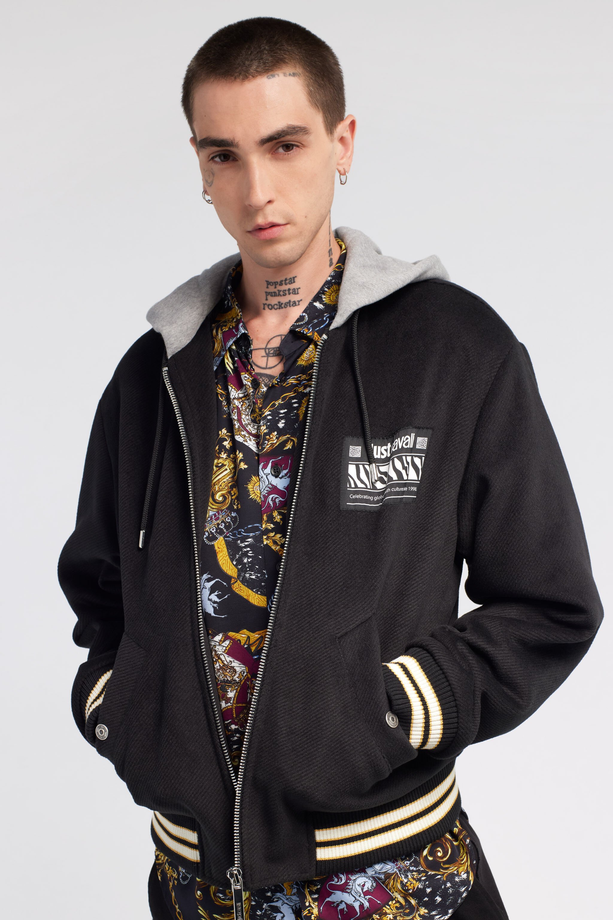 JC Giacca felpata logo Just Cavalli Nero RRT023-RR285