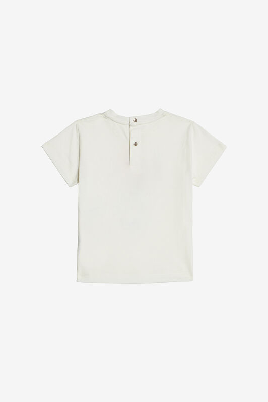 JU T-Shirt Avec Broderie Monogramme RC Et Fleurs Blanc UJT607-JD001