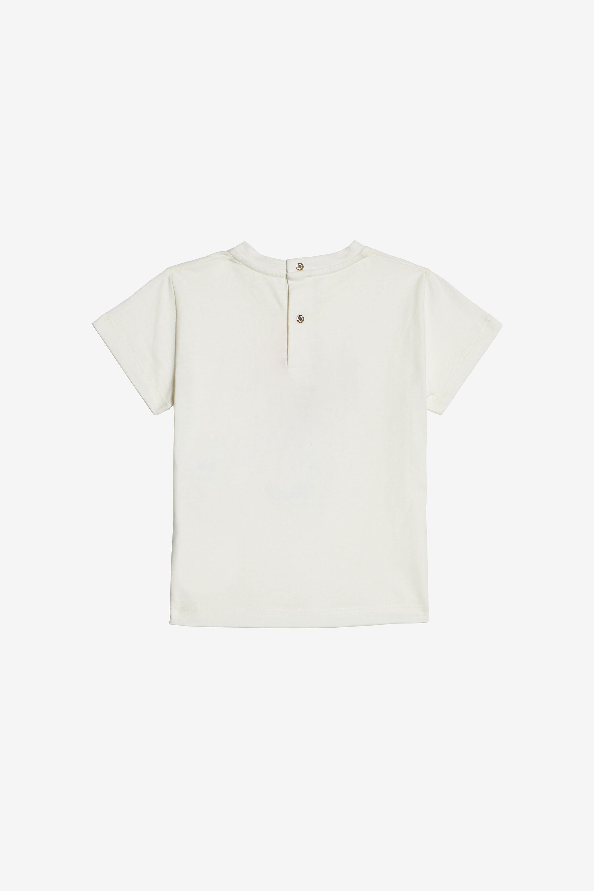 JU T-Shirt Avec Broderie Monogramme RC Et Fleurs Blanc UJT607-JD001