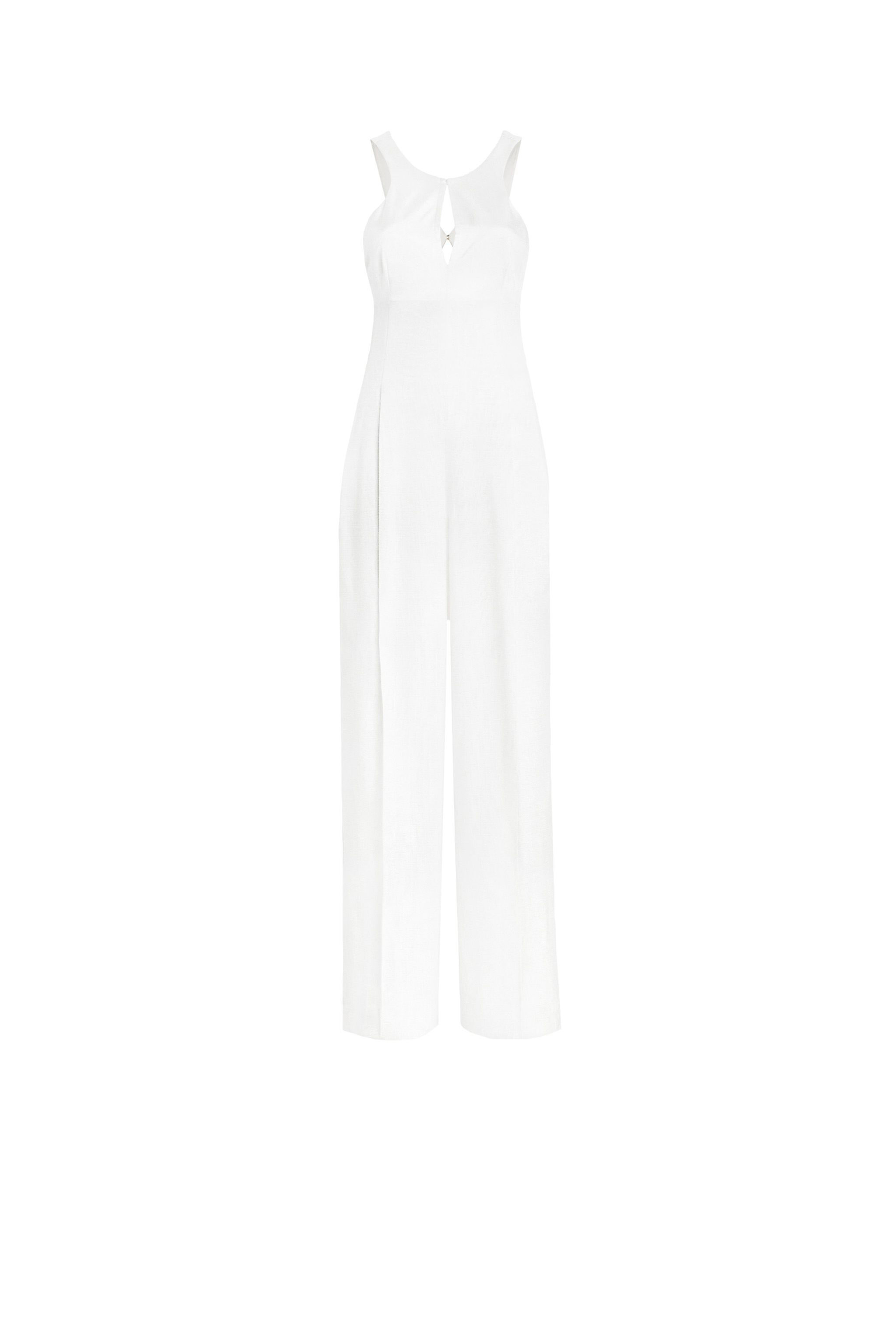 RC Ärmelloser weißer Jumpsuit WHITE HQT134-VI026