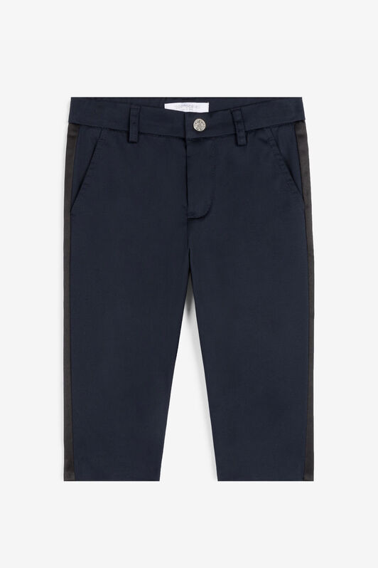 JU RC Monogram-Embroidered Cotton Trousers Dark blue RJT219-FN012
