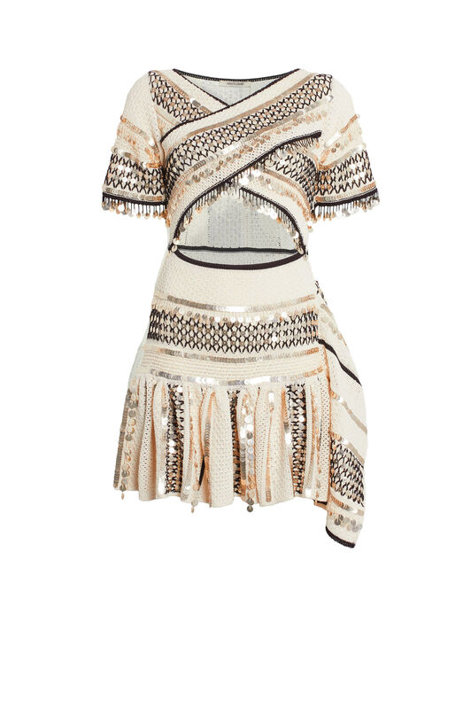 RC Cut out detail knit mini dress NATURAL WHITE IWM130-MR001