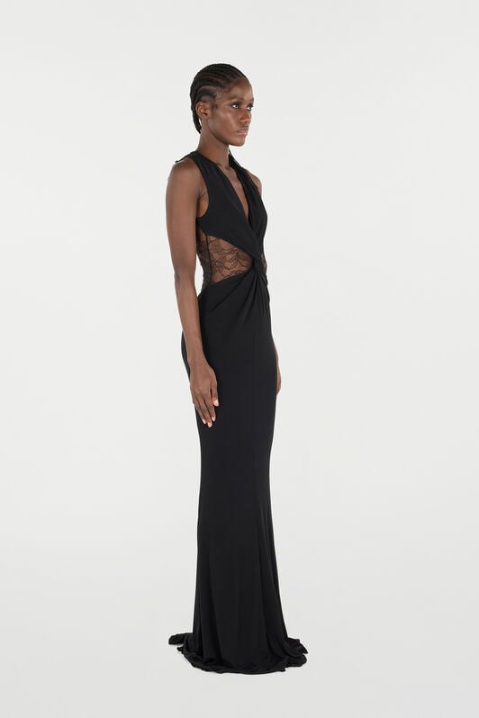 RC Extra Long Dress with Lace RC Extra Long Dress with Lace Black VKT138-JE034