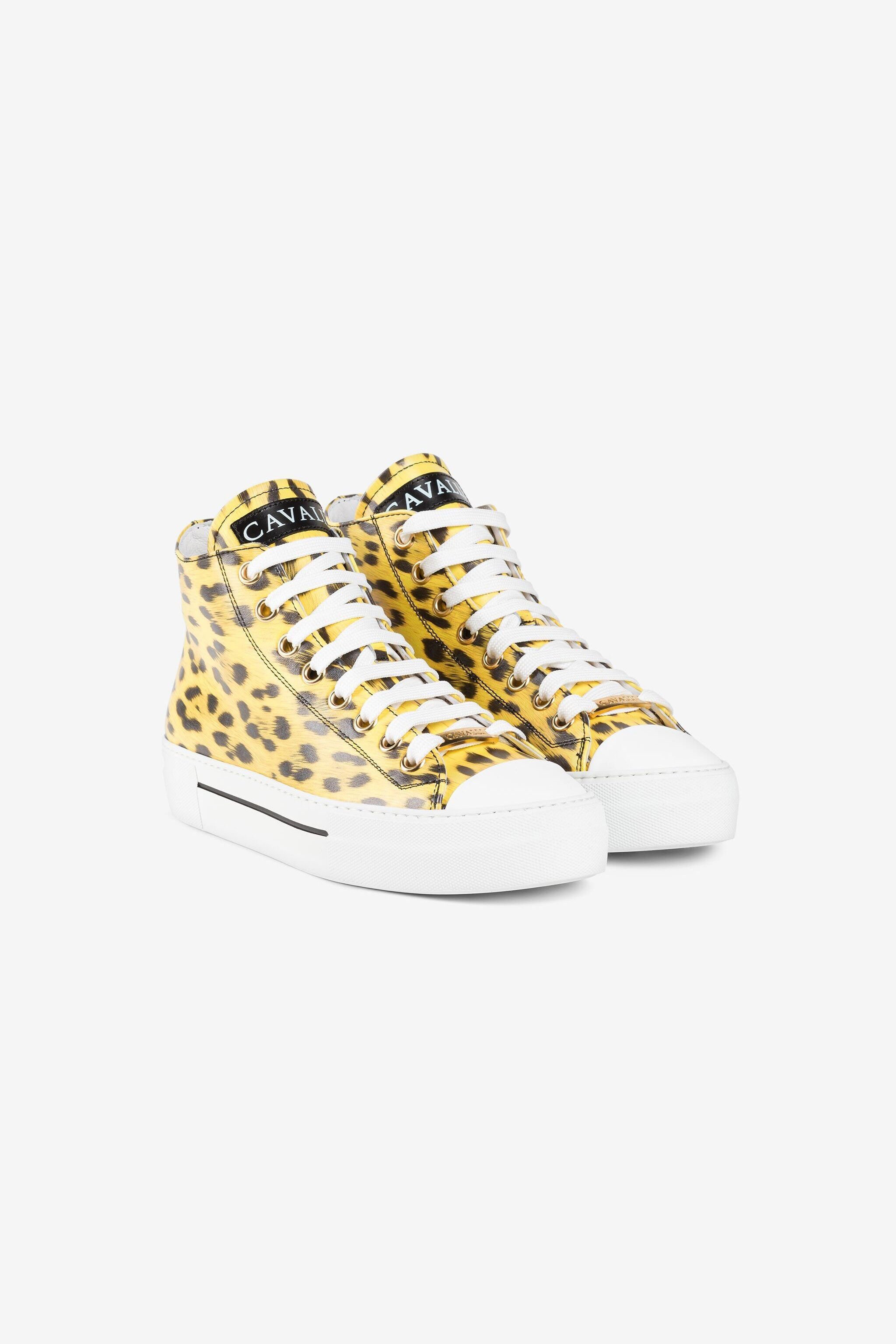 RC Animal-print hi-top sneakers Yellow QKS156-PZA79
