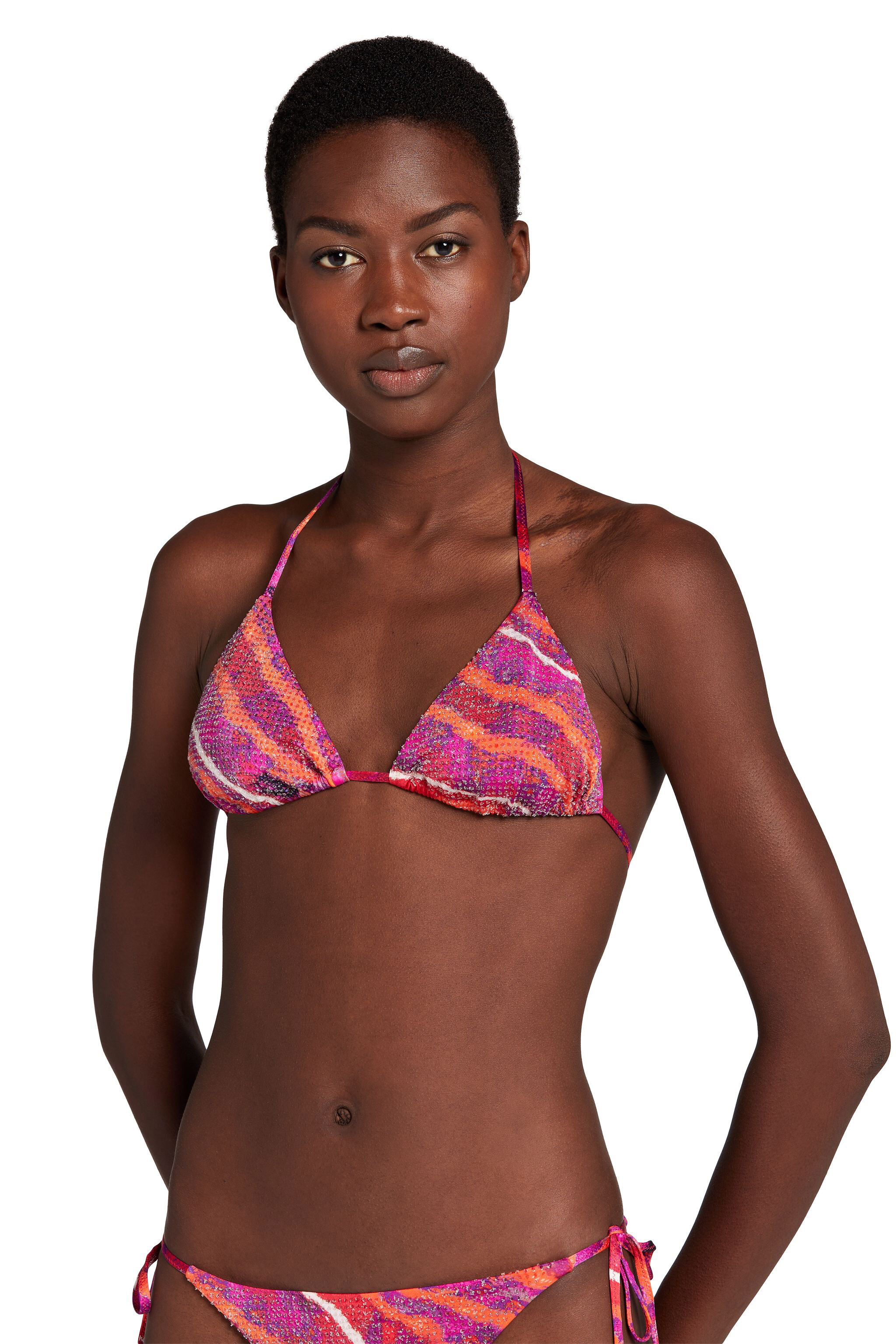 UG Metallic Python-Print Bikini Top FUXIA/ARANCIO KYW48C-HVT92
