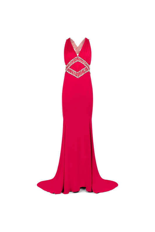 RC Abendkleid mit Strass Rot MCR114-RJ035