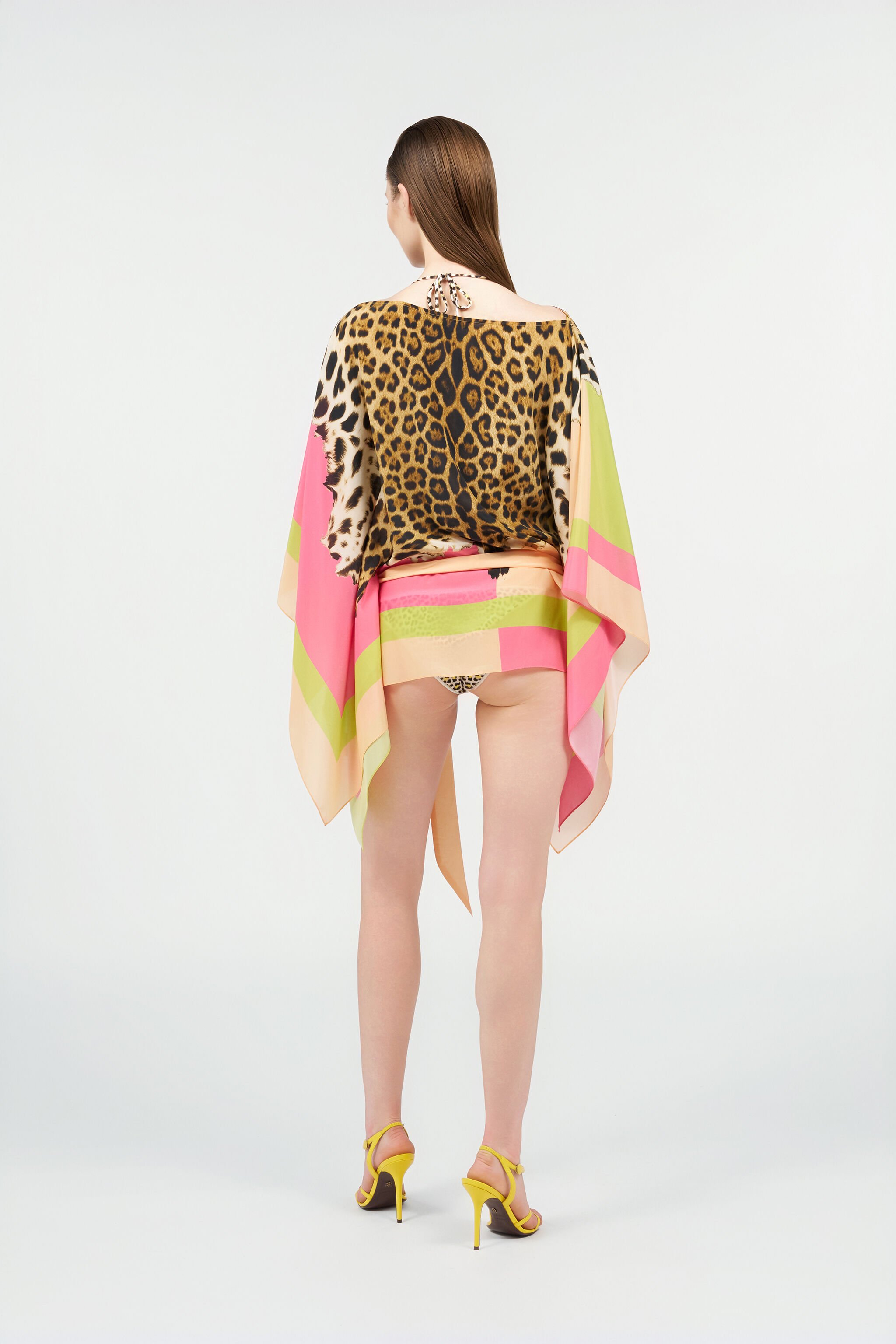 RC Caftan en soie à imprimé Cavalli Pop LIGHT GREEN WQT725-SQR33