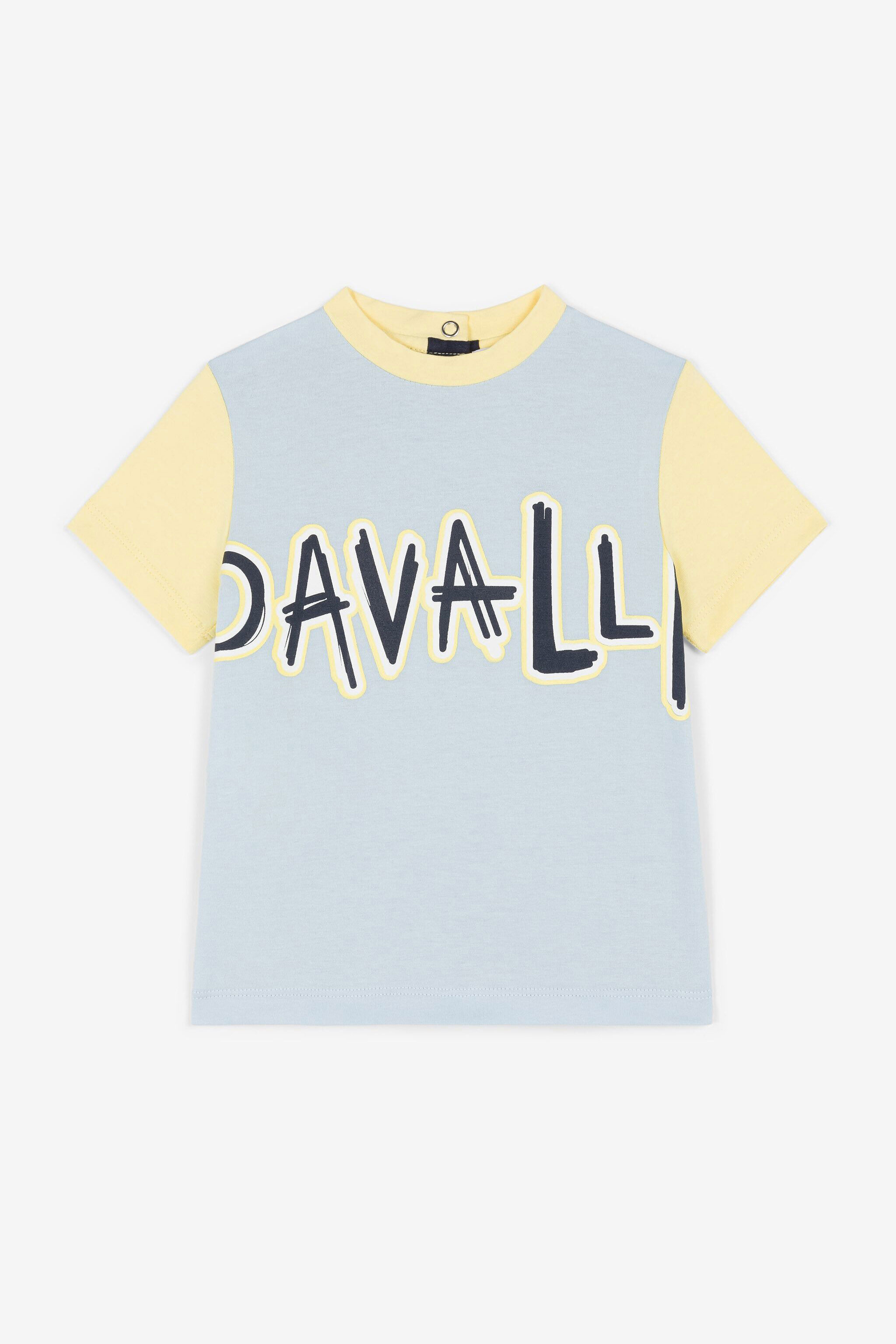 JU Logo-Print Colourblock T-Shirt Light blue OJT61E-JV025