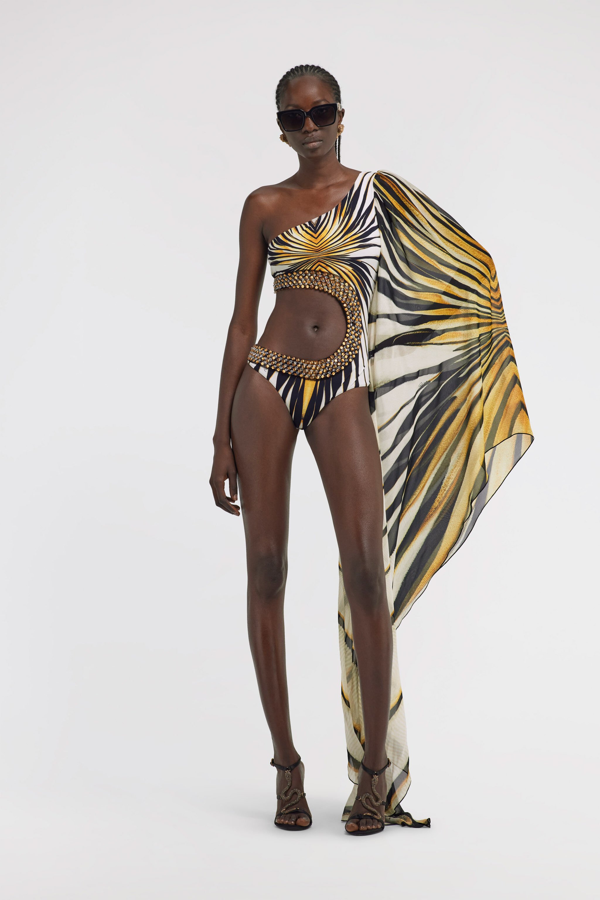 RC Ray of Gold Print Swimsuit Gold TKW005-HVM33