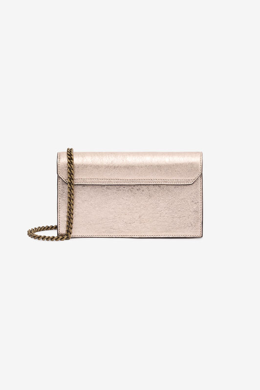 RC Crackle-Effect Leather Bag With Mirror Snake Monogram ROSE GOLD POB00C-PZO07