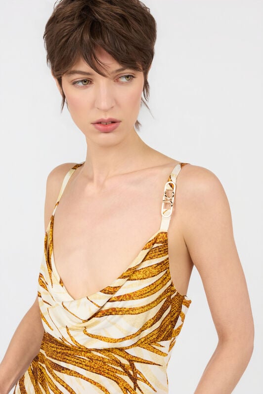 JC Golden Palm Print Top DAFFODIL WFT271-WF669