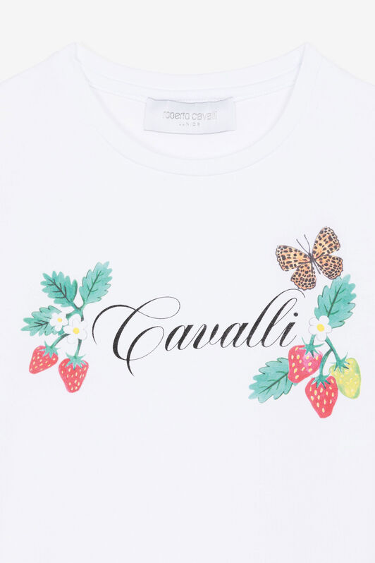 JU T-Shirt mit Logo-Print Weiß QJT610-JV025