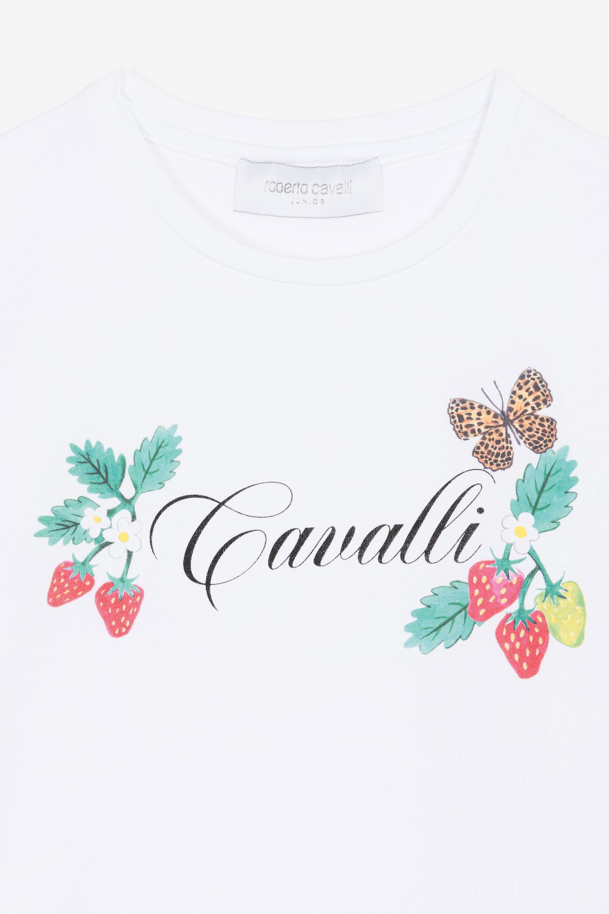 JU T-Shirt mit Logo-Print Weiß QJT610-JV025