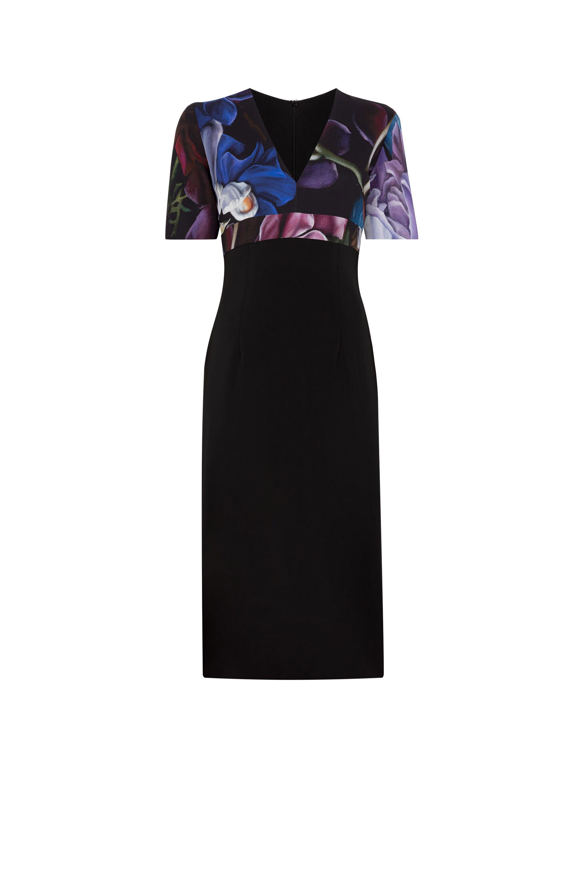RC Floral-Print Dress BLUEBERRY/BLACK KOT10A-ORS02