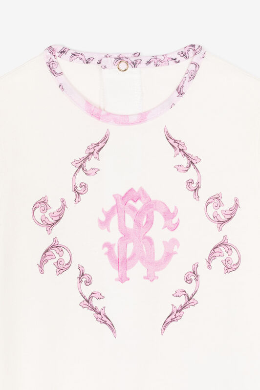 JU Monogram-pattern cotton babygrow set JU Monogram-pattern cotton babygrow set Pink RJT853-JD001