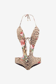 RC Jaguar Roses Print One-Piece Swimsuit NATURAL XQW038-HVT24