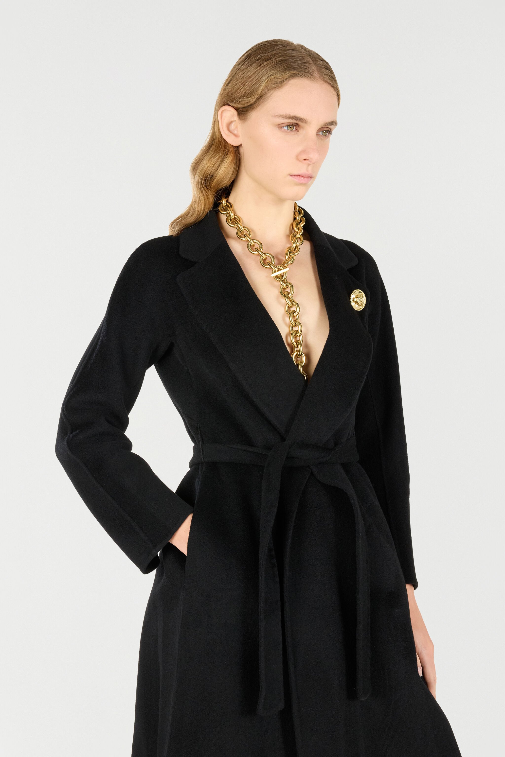 RC Cashmere-Blend Coat Black OOT50A-WH016