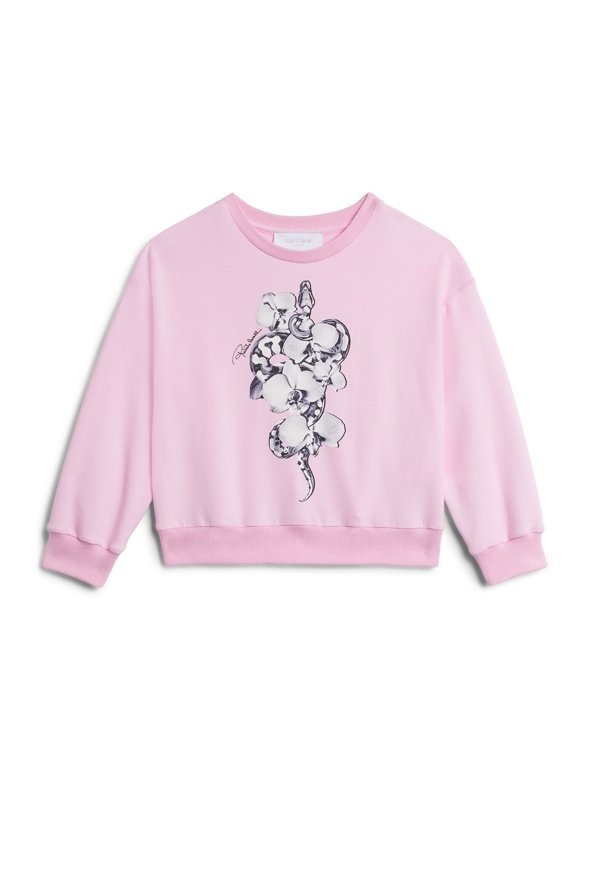 Pink snake print sweatshirt in PINK MIST for Women Roberto Cavalli