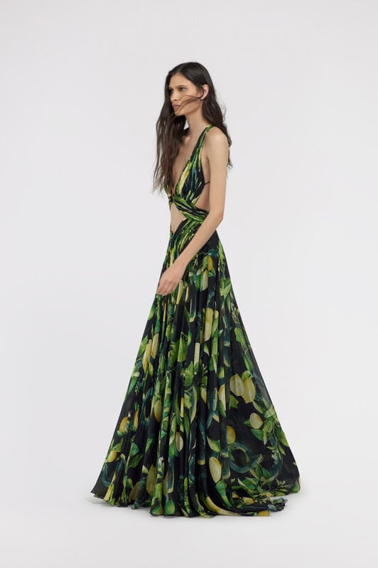 RC Lemon print Long Dress RC Lemon print Long Dress Schwarz SKT120-CTI89