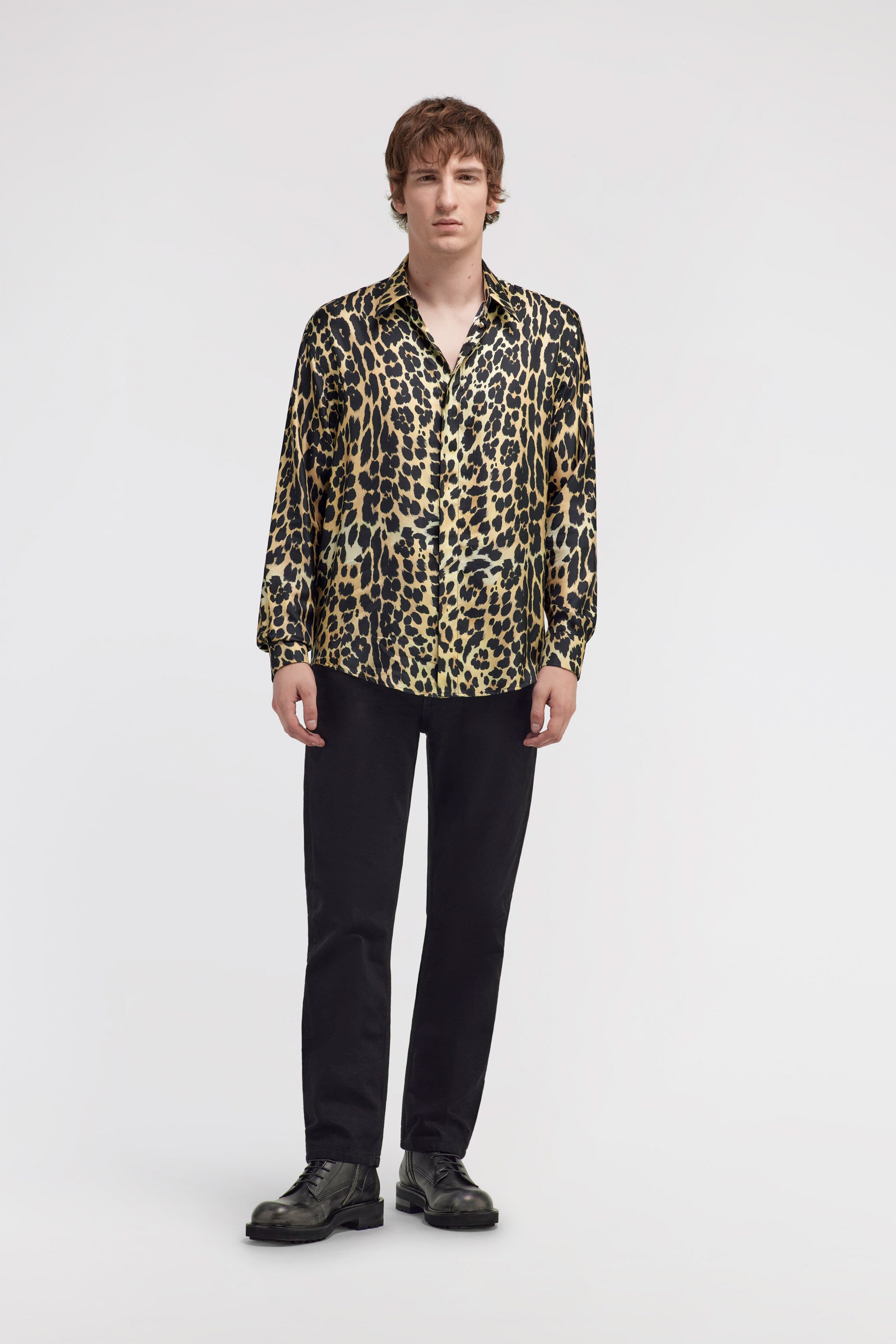 RC Camicia con stampa Leopard Marrone chiaro SRT713-4QO20