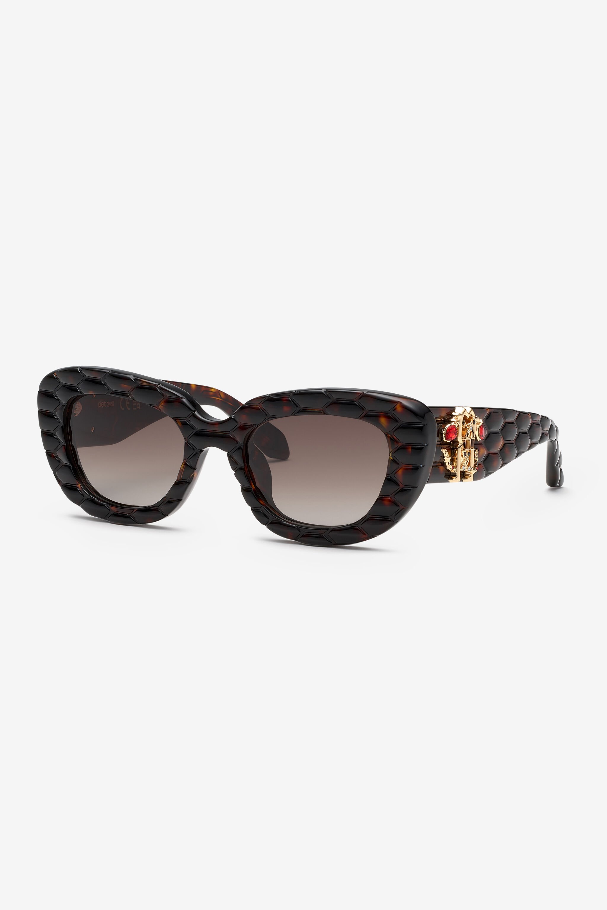 RC Sunglasses with wide bold cat-eye front SHINY BROWN/YELLOW H UALD02-ID197