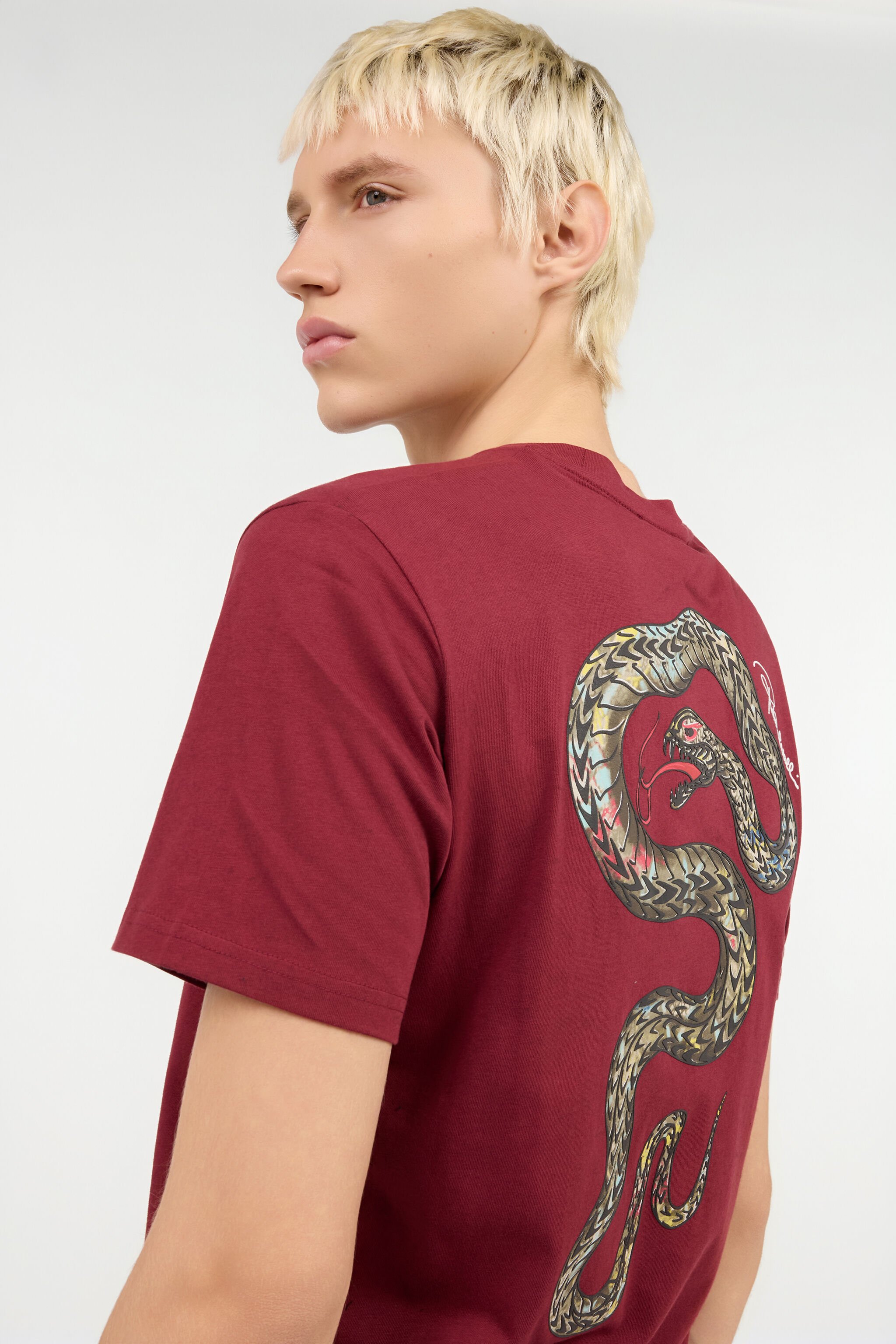 RC Burgundy Snake Print T-Shirt RC Burgundy Snake Print T-Shirt CABERNET ROT60E-JD065