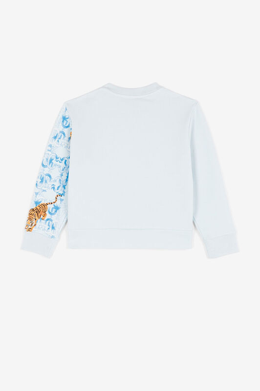 JU Tiger-print press-stud sweatshirt JU Tiger-print press-stud sweatshirt Light blue QJT939-CF050