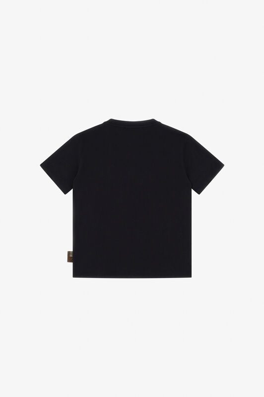 JU T-Shirt with Tiger Print and Logo Black TJT60K-JD001