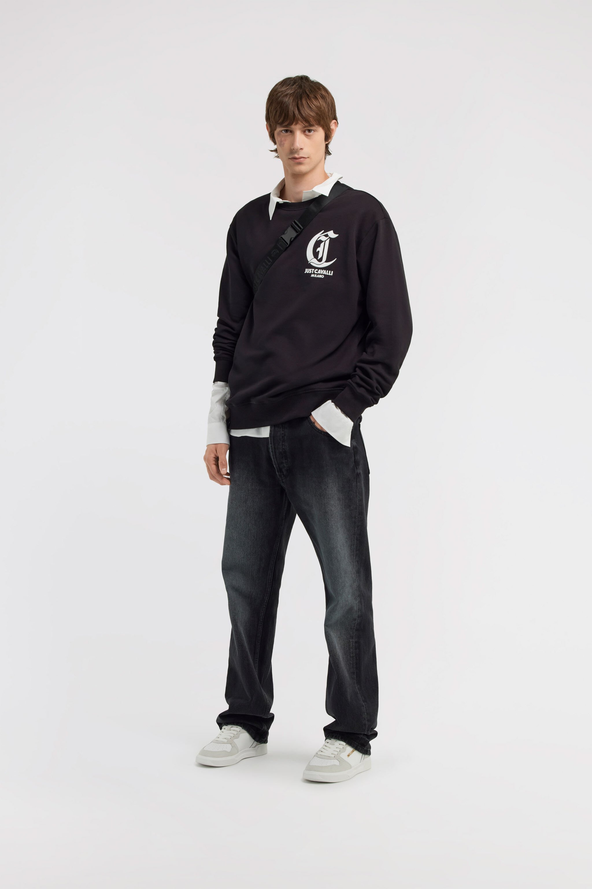 JC Just Cavalli Sweatshirt Schwarz TFT061-TF078