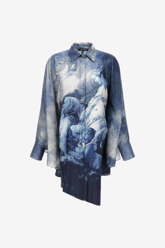 RC Short dress with Denim Wild Leda print Dark blue RWT151-4QI16
