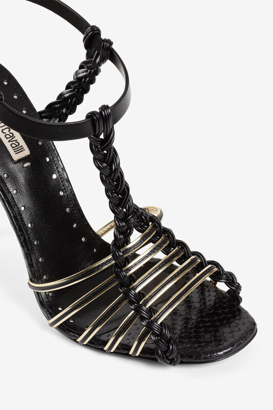 RC Snakeskin-print multi-strap sandals Black QKS018-PZI00