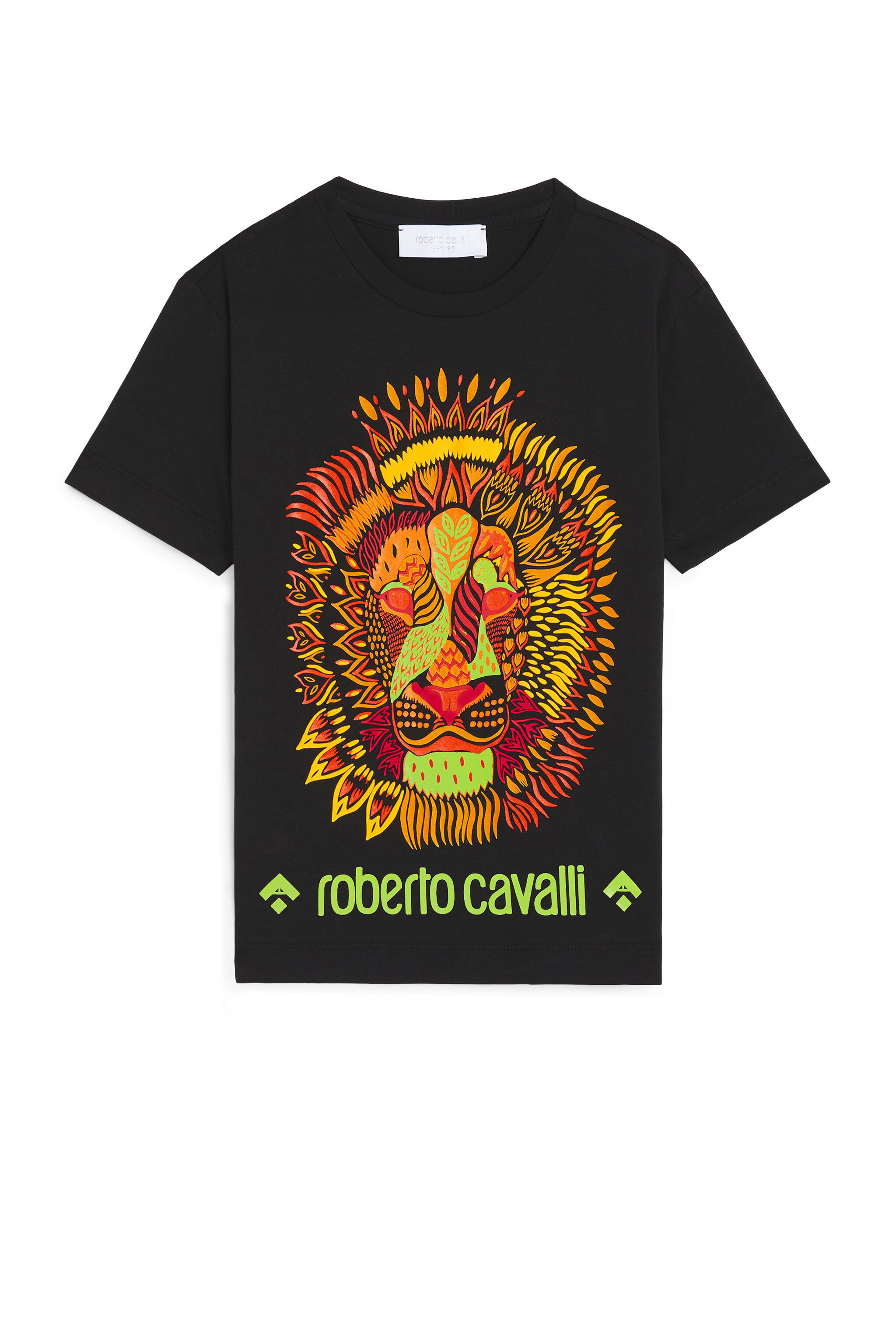 JU T-shirt à logo et lion BLACK KJT678-JV025