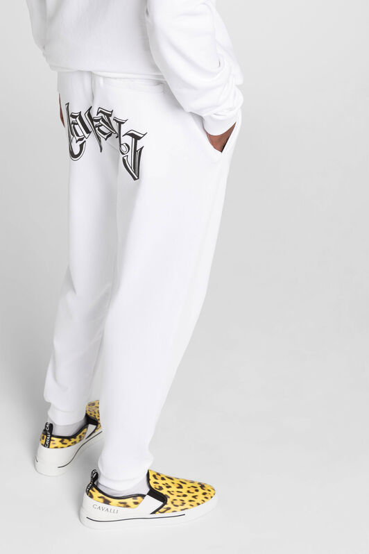 RC Logo-Print Cotton Sweatpants White QRT25A-CF050