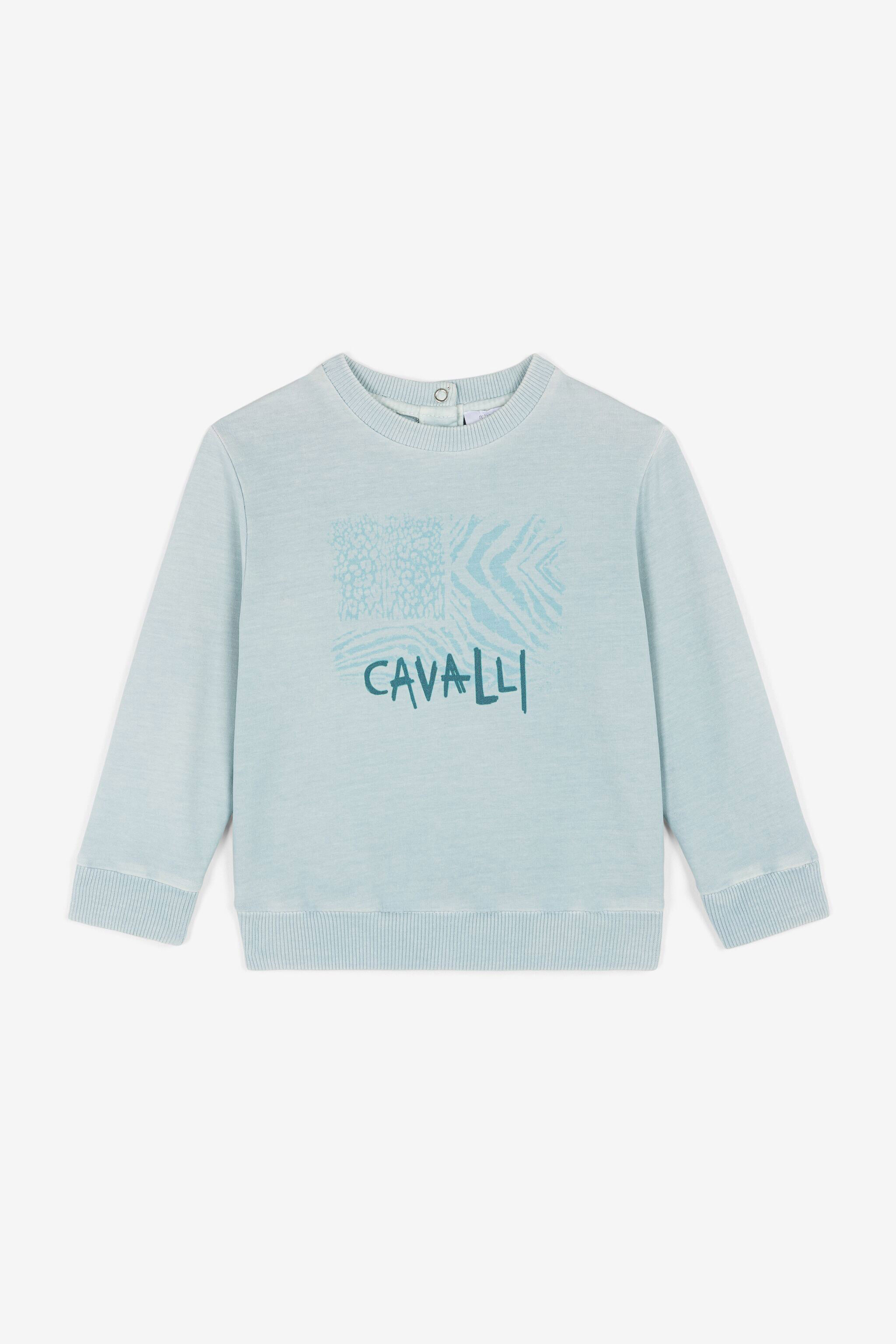 JU Animalier Patchwork-Print Sweatshirt Light blue OJT90A-CF042
