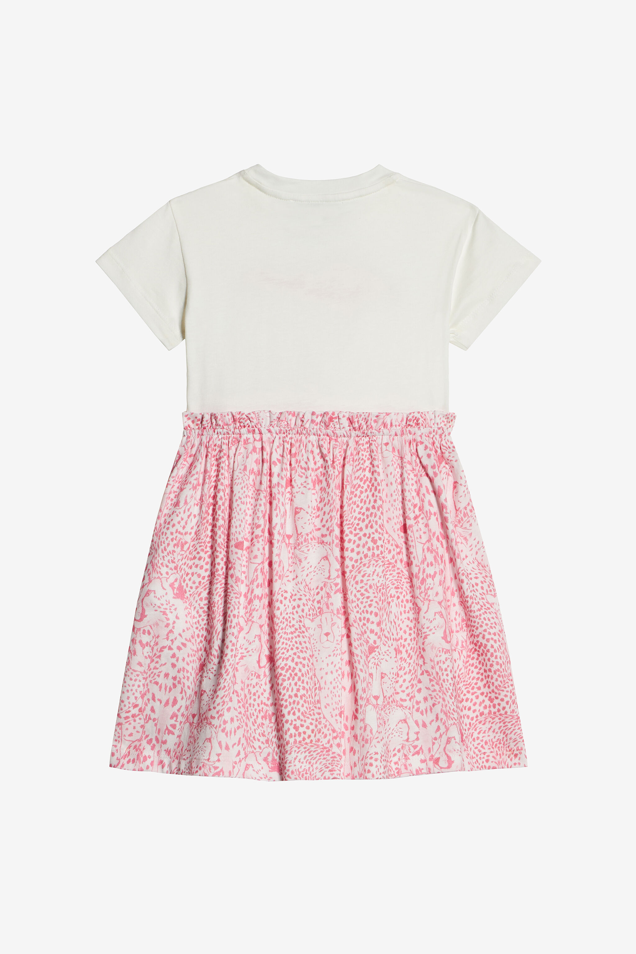 JU Vestido Con Falda Con Bordado Inglés Y Estampado MILKY WHITE/PINK UJT10N-JD001