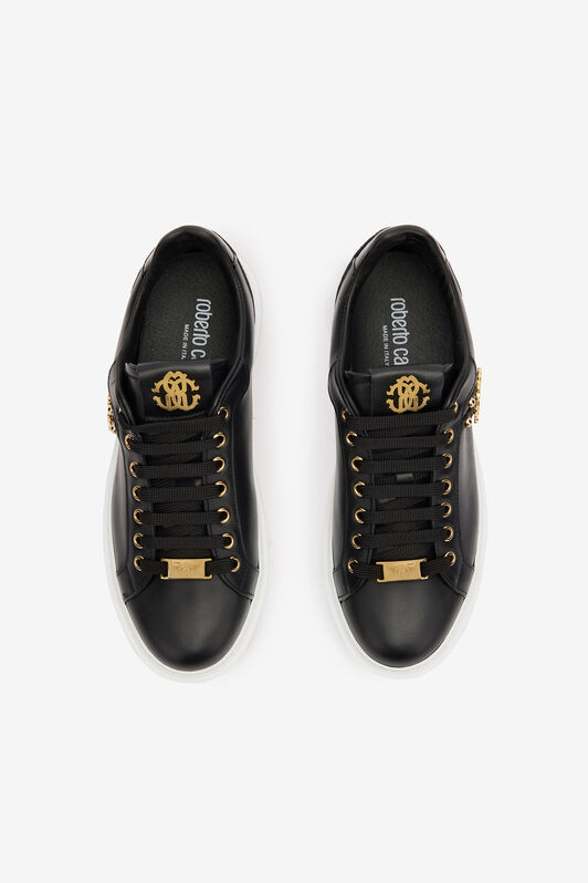RC Leather Sneakers With Golden Details BLACK/GOLD POS01E-PZ085