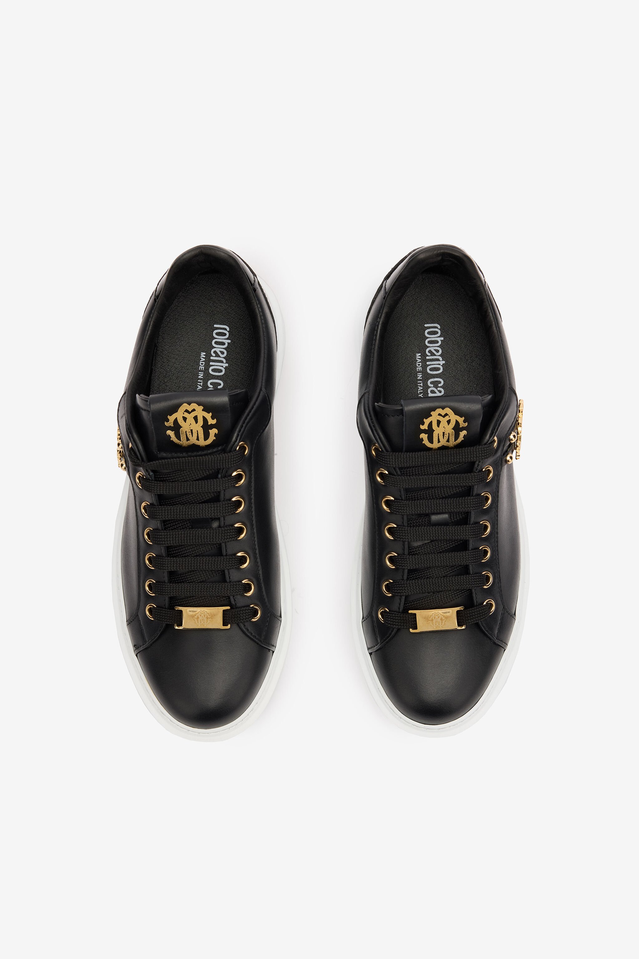 RC Leather Sneakers With Golden Details BLACK/GOLD POS01E-PZ085