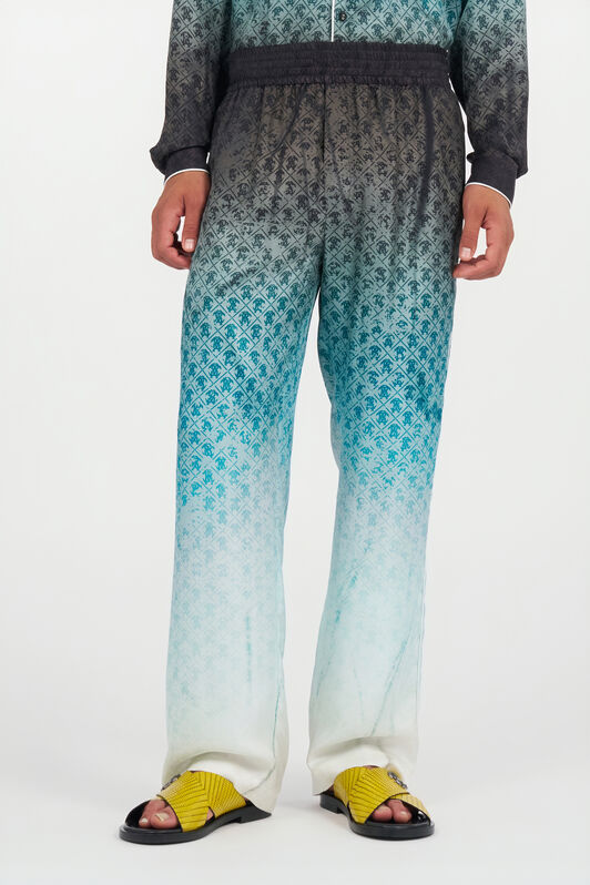 RC Monogram Print Silk Trousers ENDLESS SKY WNT266-4QS05