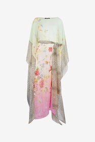 RC Seidenkaftan Miami Flowers GREEN/FUCHSIA WQW017-HNR32