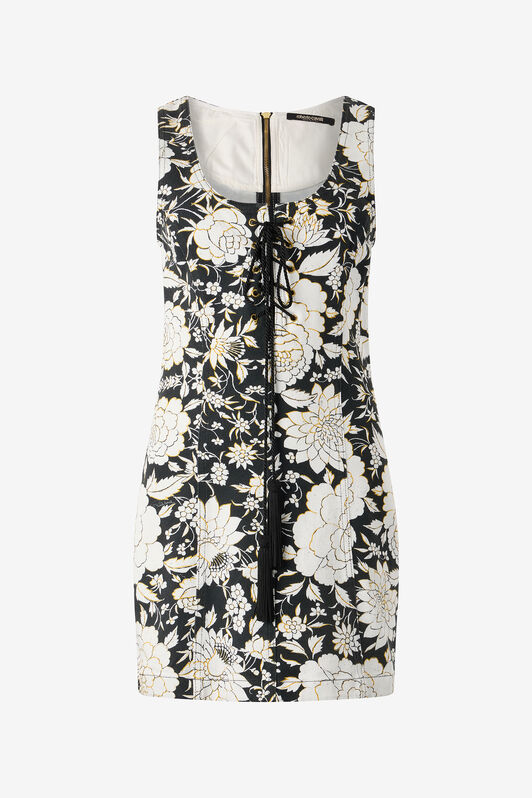 RC Mini Dress with All-Over Floral Print RC Mini Dress with All-Over Floral Print Black/White VQJ150-DAP71