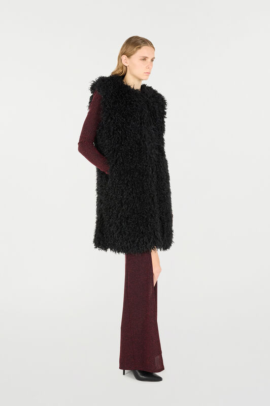 JC Sleeveless Faux Fur Top Black TFT155-TF222