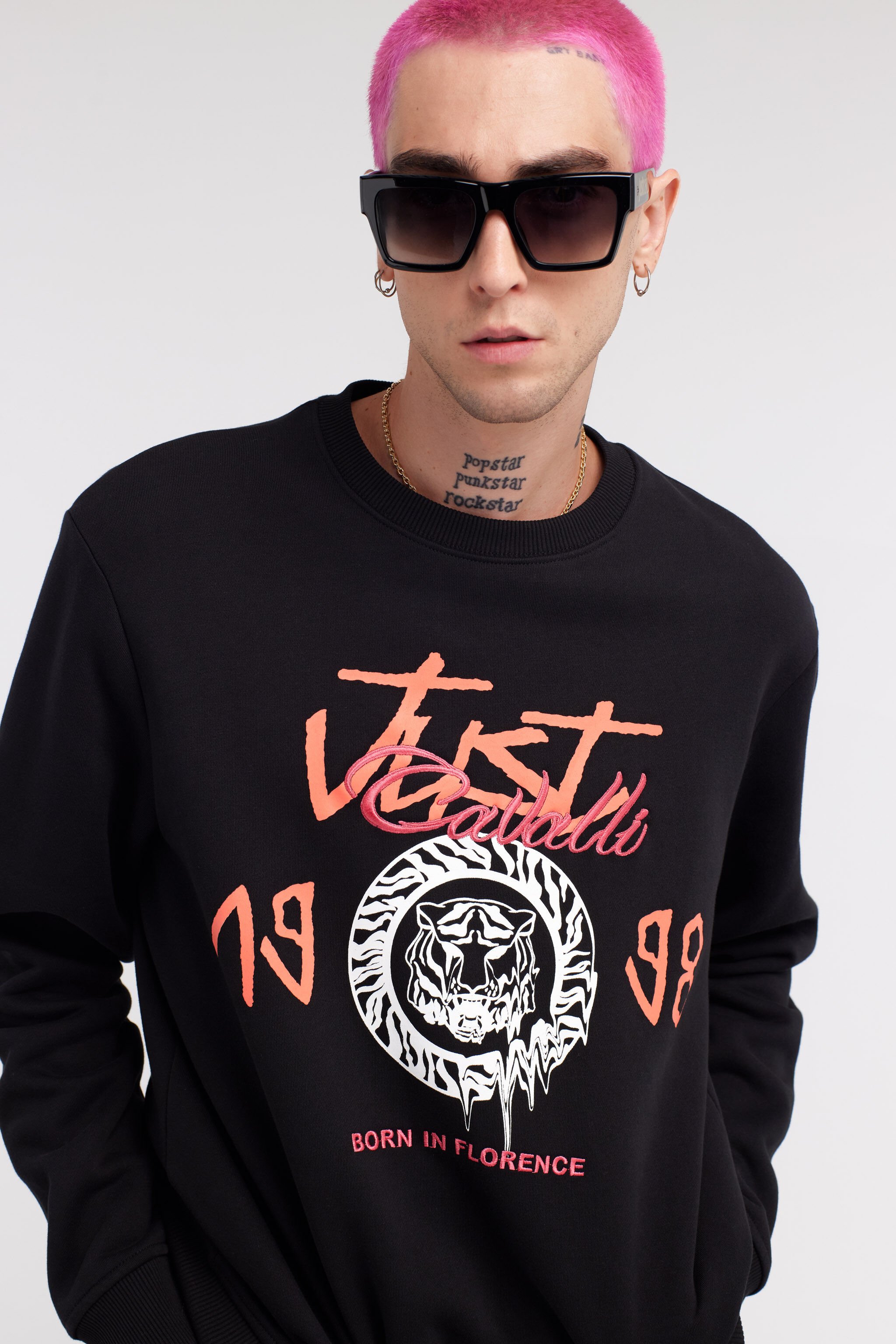 JC Felpa logo Just Cavalli Nero RRT969-RR231