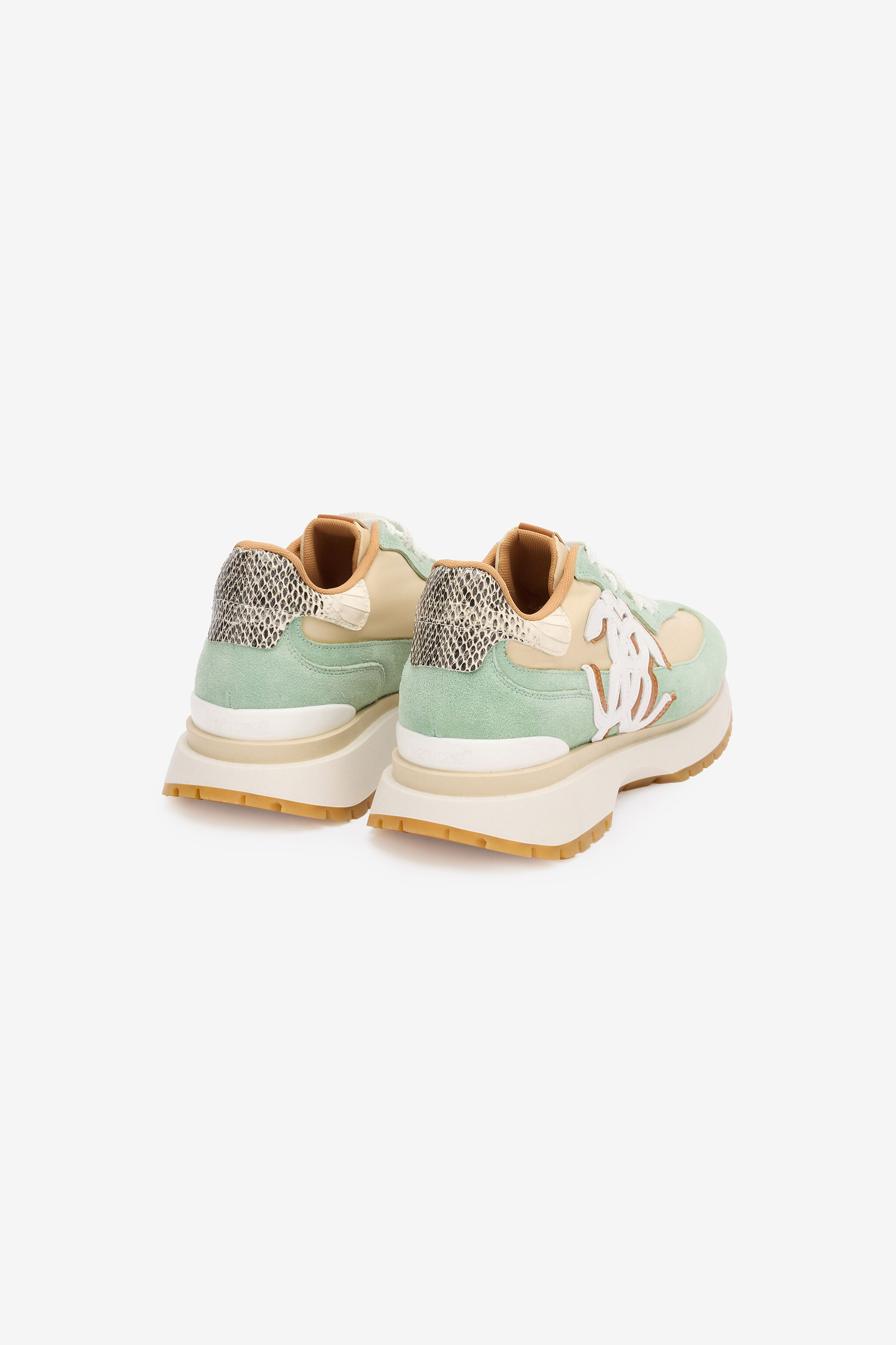 RC Sneakers with Contrasting Back and Mirror Snake Monogram Hellgrün UKS032-PZM01