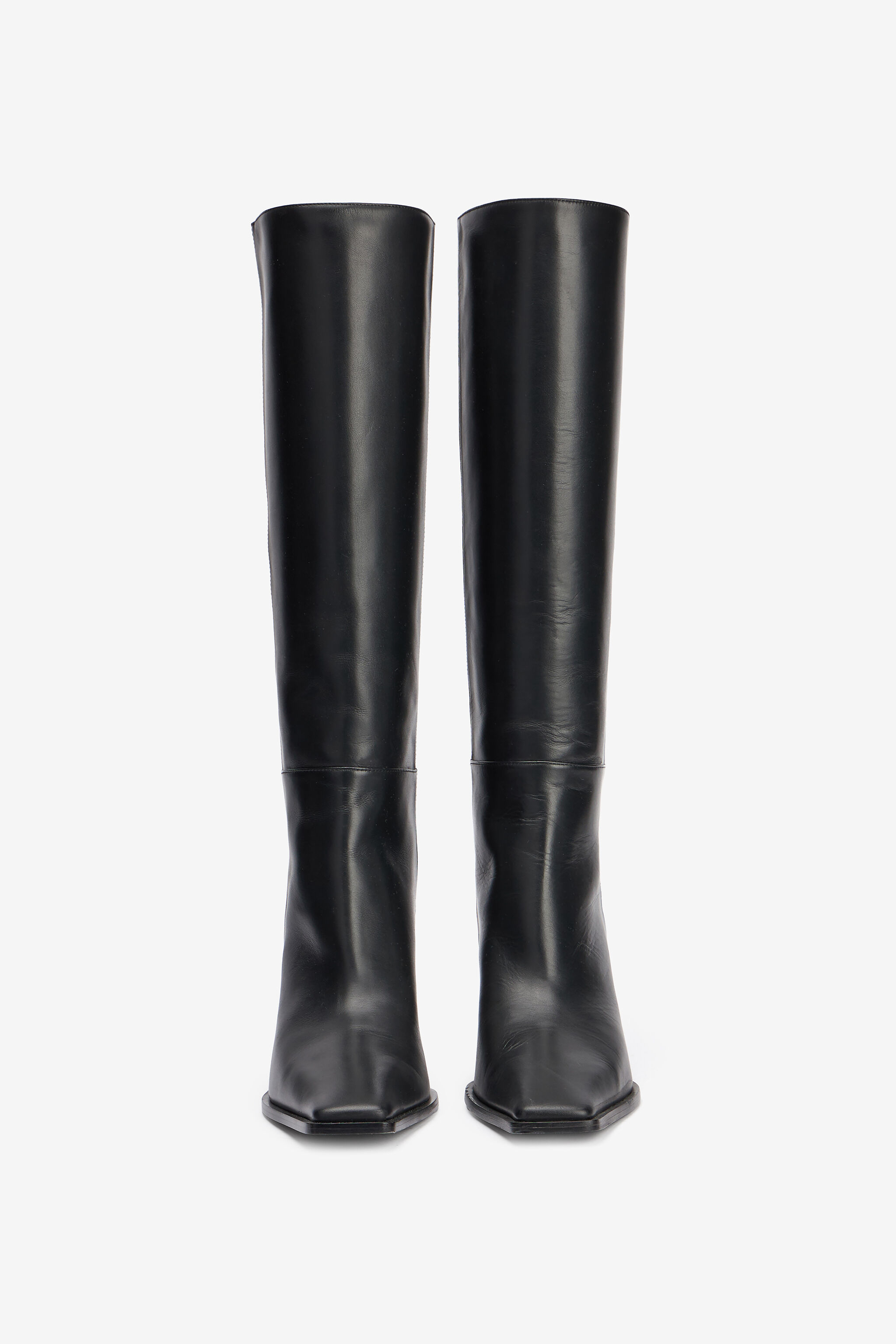 RC Bottes En Cuir Avec Monogramme Mirror Snake Noir TKS011-PZ590