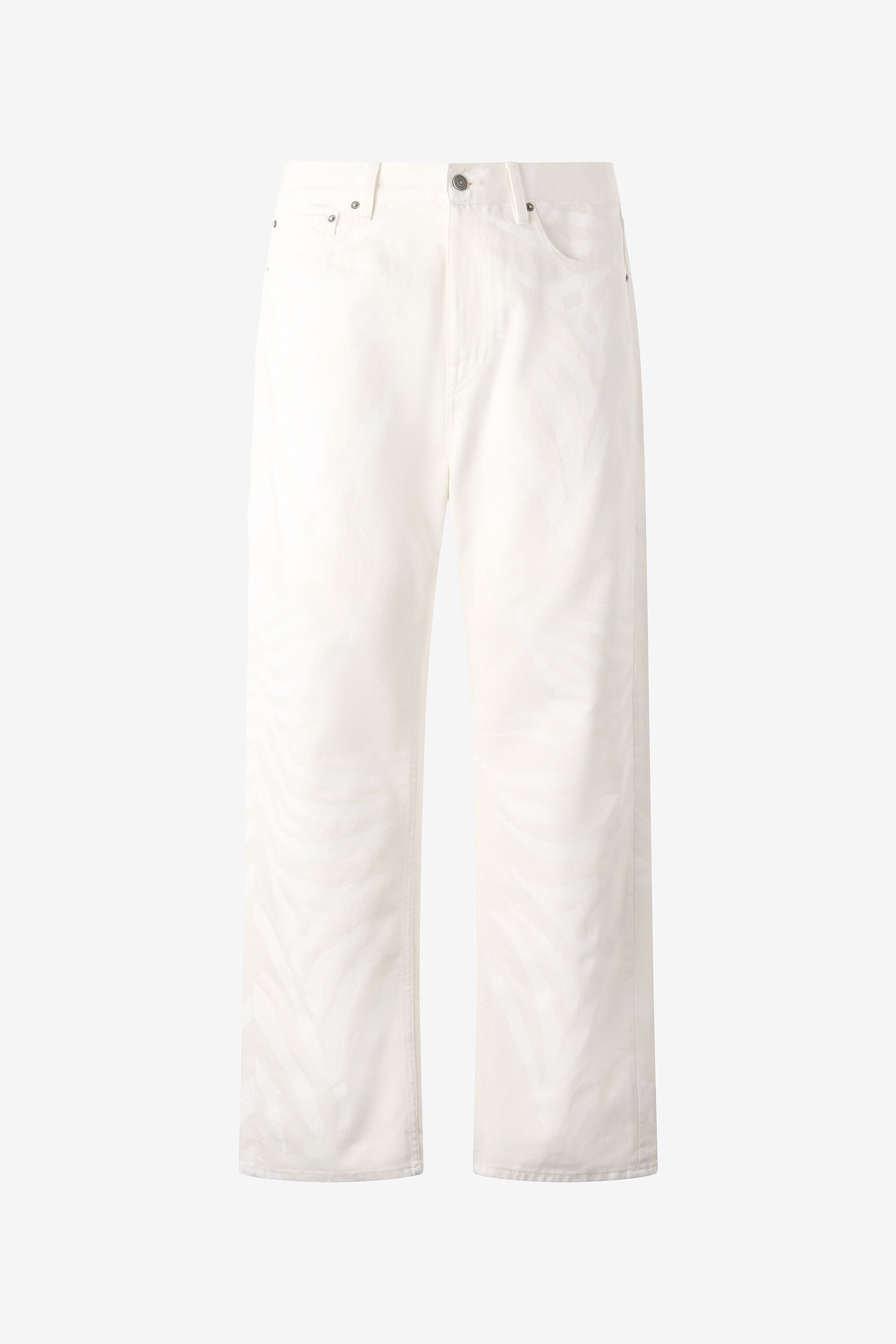 RC Pantalón Cinco Bolsillos Estampado Zebra Blanco URJ206-VMN73