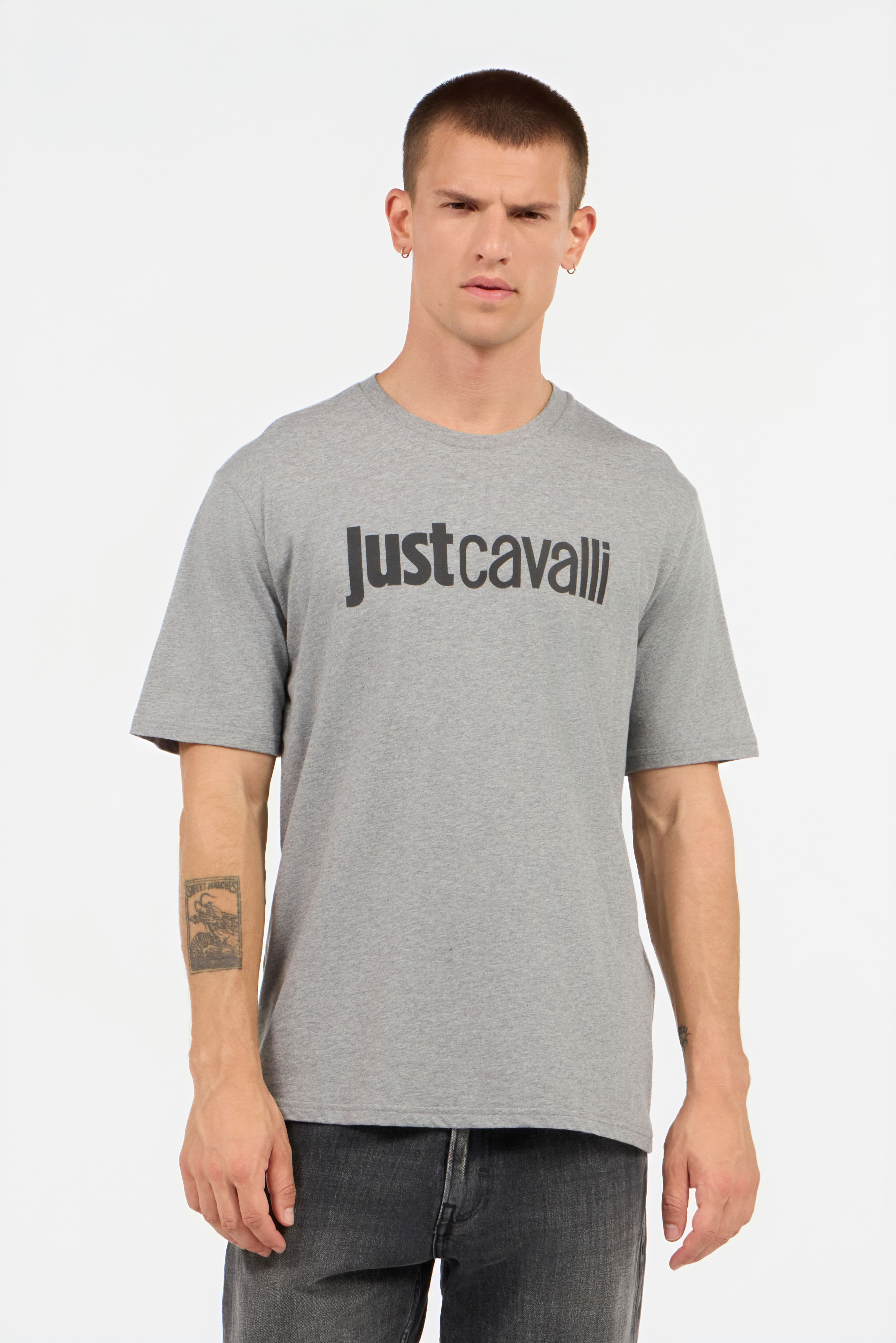 JC Just Cavalli Logo T-Shirt Grau RRT933-RR195
