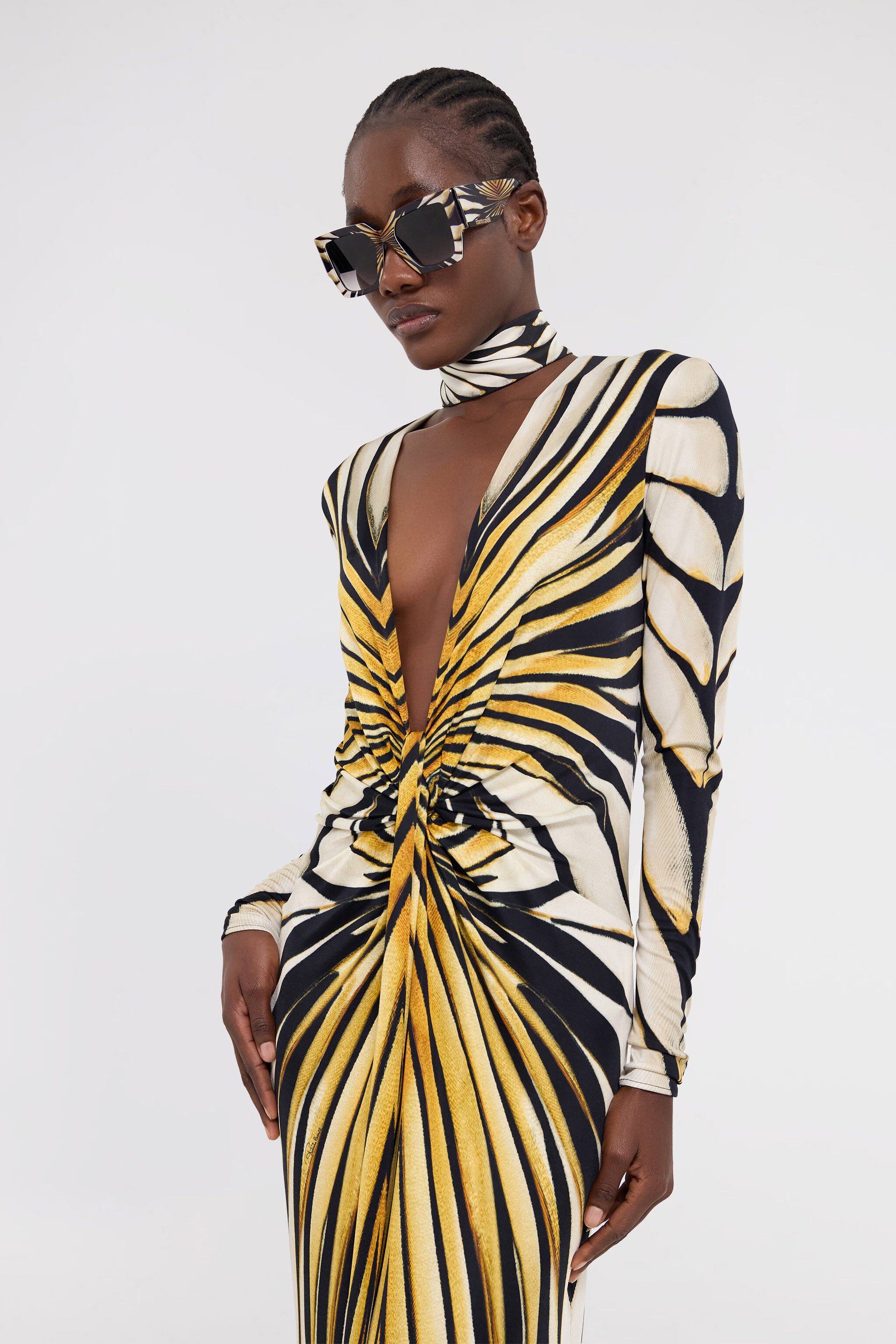RC Ray Of Gold Print Maxi Dress Gold TKT107-JRM33